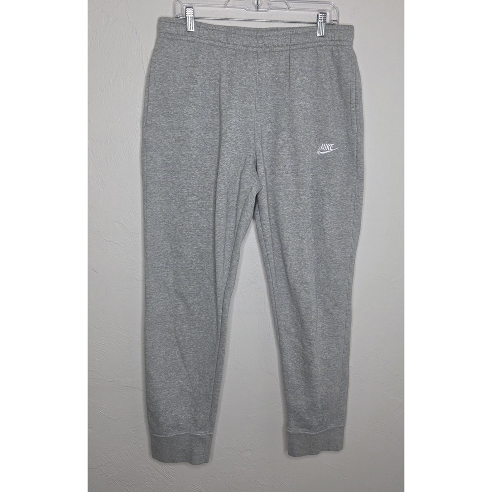 Nike Sportswear Sweatpants Mens Large Gray Swoosh 28" Inseam Athletic Gym Jogger